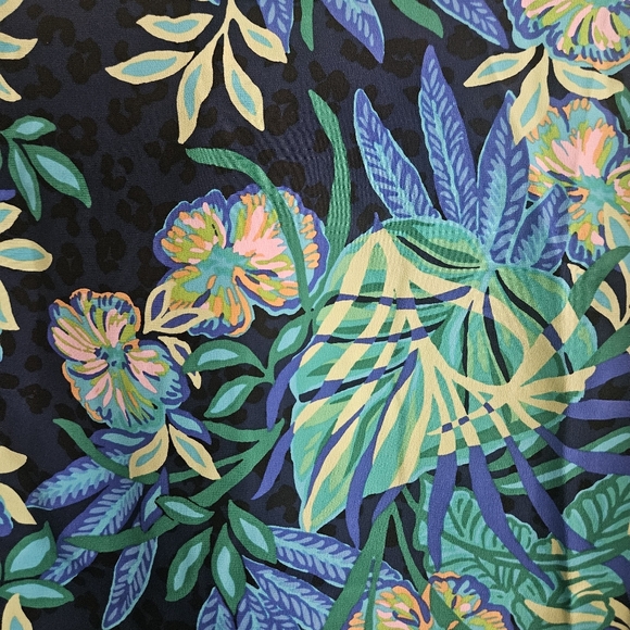 Lilly Pulitzer Witaker Silk Mock Neck Tie Back Long Sleeve Top: Multi Floral: XS - Picture 13 of 15